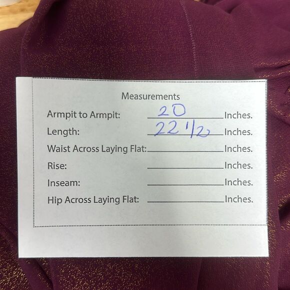 Burgundy Sheer Wrap Top Sz M Tiered Statements Sleeves elastic cuffs - Picture 11 of 11